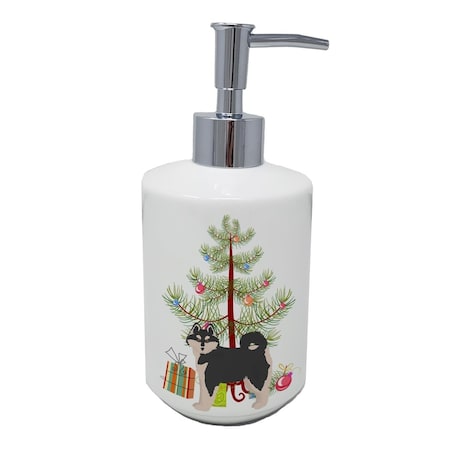 Carolines Treasures 7 x 3.5 in. Pomsky No.1 Christmas Tree Ceramic Soap Dispenser CK3861SOAP